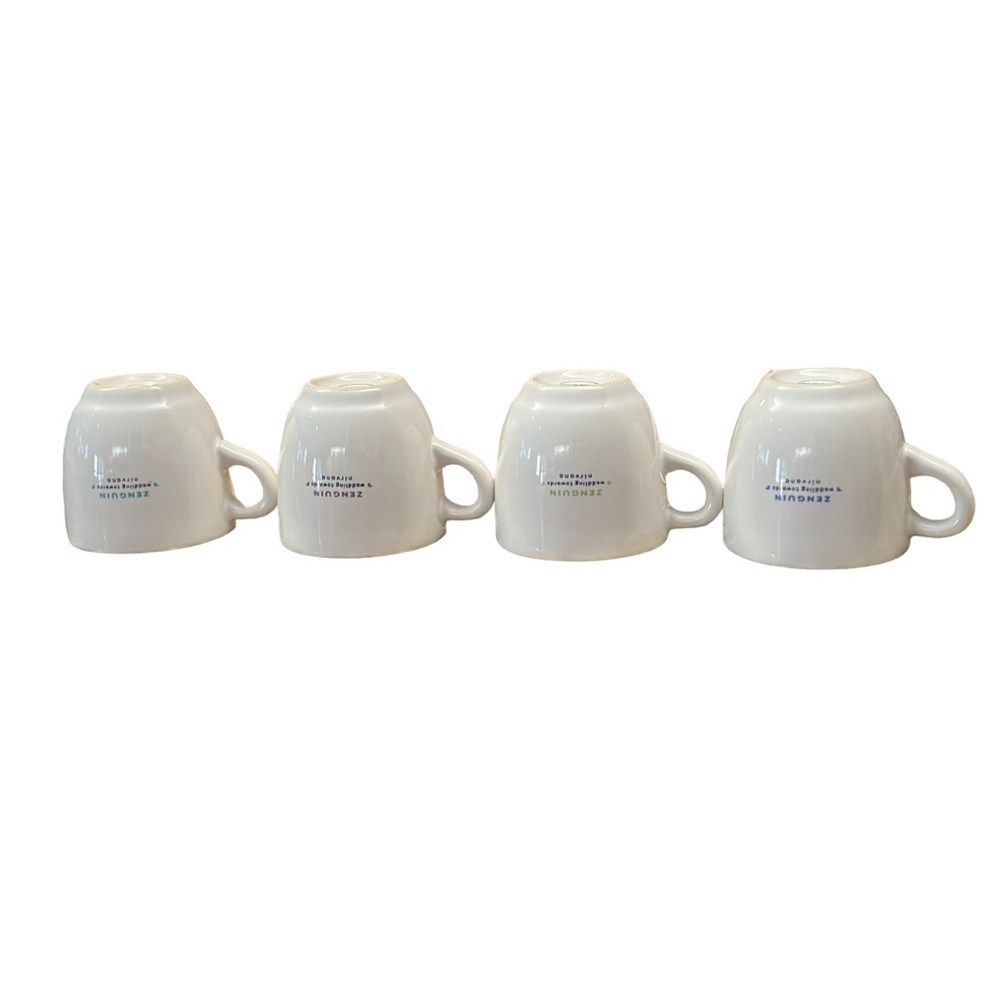 Uncommon Goods Zenguin Waddling Towards Nirvana Penguin Set of 4 HTF Mugs EUC - Picture 6 of 14
